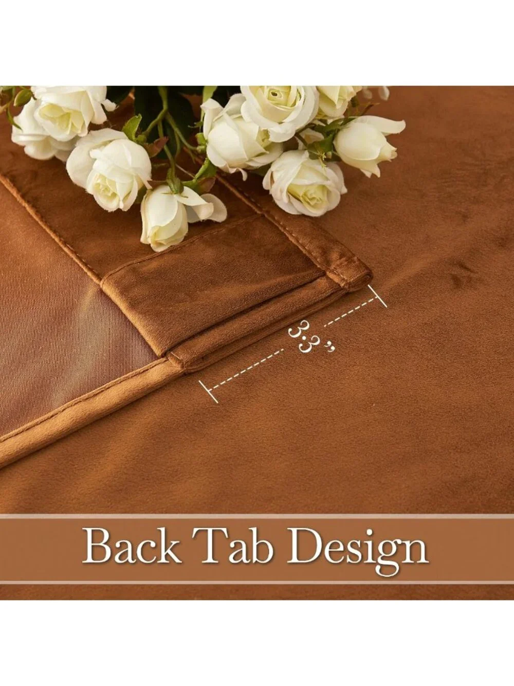 Burnt Orange Velvet Curtains for Living Room - 90” Long, Cozy Fall Decor